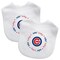 Chicago Cubs Baby Bibs 2-Pack White Cotton Unisex Infant Apparel Mlb